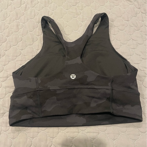 Lululemon Wonder Train Long Line Heritage 365 Camo Deep Coal Multi Sports Bra - Picture 4 of 5